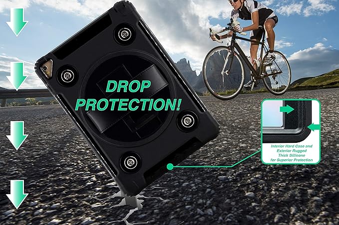 Splash-Proof iPad Case - CTA Magnetic Splash-Proof Case with Impact Shielding and Metal Mounting Plates for iPad Air2 iPad 5th &amp 6th Gen and iPad Pro 9.7 Black (PAD-MSPC9)