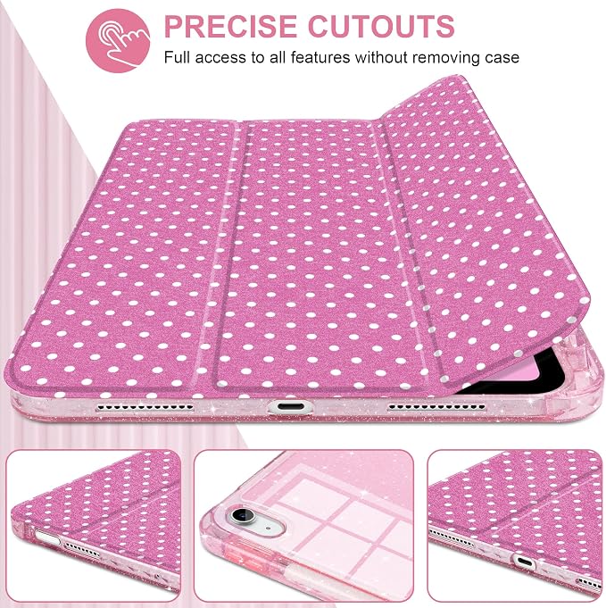Rose Pink & White Polka Dots