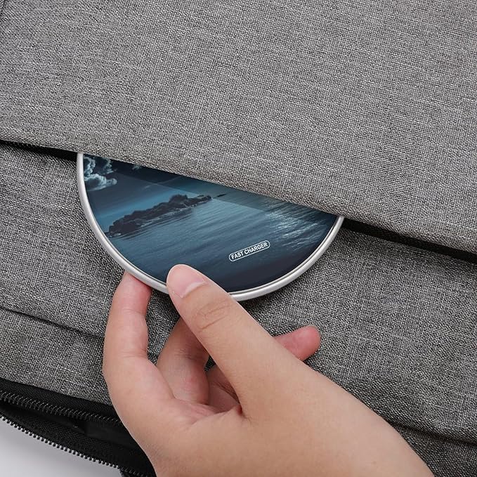 Moon Ocean Landscape Wireless Charger Fast Wireless Charging Pad with USB Cable 10W Anti-Slip Magnetic Wireless Charger Portable Slim Charger Puck Travel Charging Station