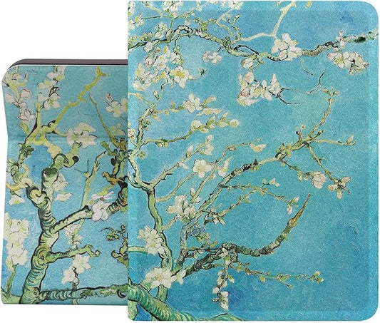Berkin Arts Compatible with iPad 7/8/9th Generation/iPad Air 3rd Generation (10.5 Inch) Case 2019/2020/2021 Folio Case Premium Leather Cover Cloisonnism Green Floral (Almond Blossom by Van Gogh)
