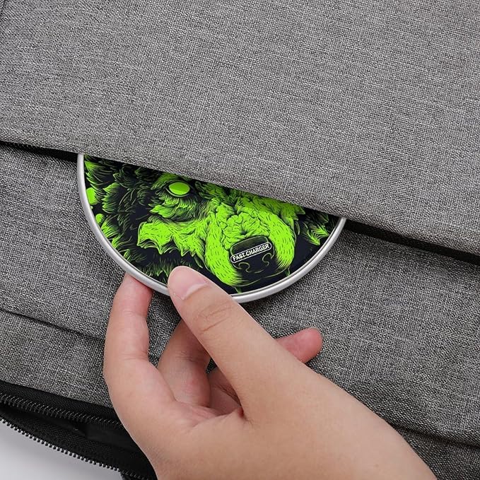 Wolf Glowing Neon Mushrooms Phone Charger Magnetic Charging Pad Anti-Slip with USB Cable