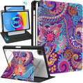 for iPad Air 11 inch Case Air 5th/4th Generation 10.9 Pro 11'' Case Women Girls for Apple Pencil Holder Cute Kawaii Rotating Folio Cover for iPad Air 11 2024 (M2) 10.9 2022 2020 Pro 11