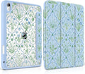 DONGKE Case for iPad (A16) 11th Generation 11 inch 2025 &amp iPad 10th Gen 10.9 inch 2022 [Built-in Pencil Holder] Clear Acrylic Back Trifold Stand Smart Cover Auto Sleep/Wake Lattice Floral
