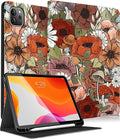 for iPad Air 11 inch (M2/M3) Case Air 5th/4th Generation 10.9 Pro 11'' Case Cute Kids Women Girls Folio Flower Pencil Holder Cover for iPad Air 11 2024/2025 10.9 2022 2020 Pro 11