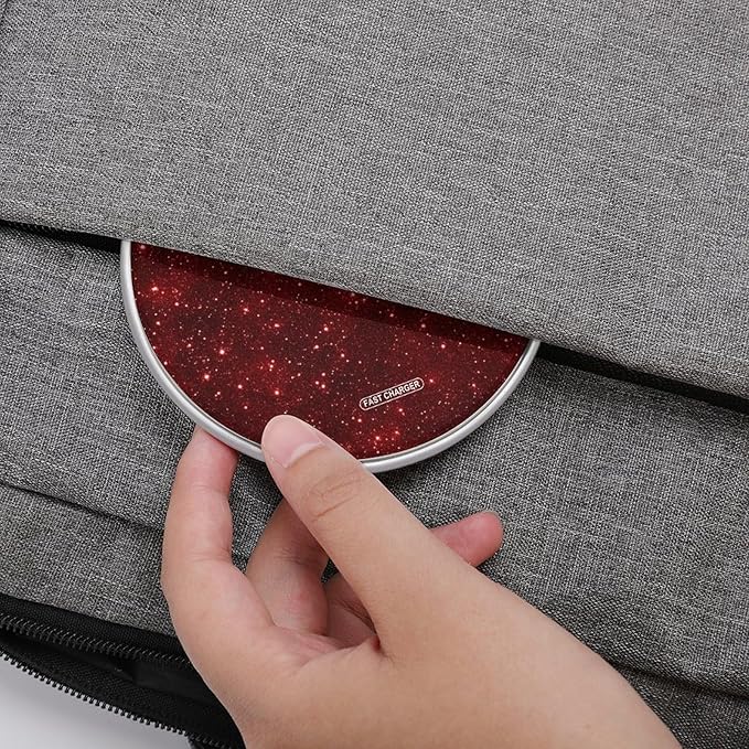Red Glittery Pattern Phone Charger Magnetic Charging Pad Anti-Slip with USB Cable