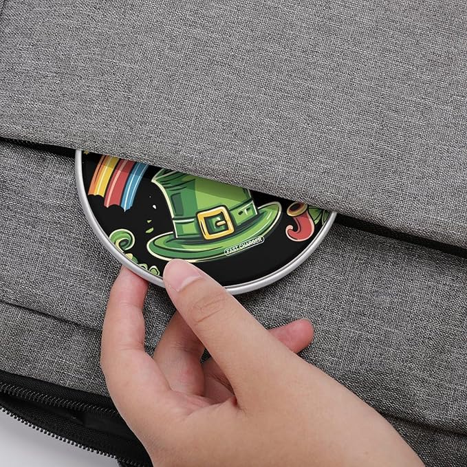 Irish Hat St Day Partick Rainbow Phone Charger Magnetic Charging Pad Anti-Slip with USB Cable