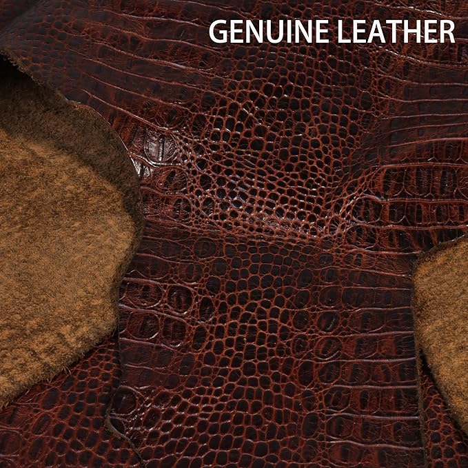 Gexmil Genuine Leather Case for iPad Pro 11 Inch (M5/M4) 2025/2024 with Pencil HolderProtective Shockproof Leather Smart Folio Cover Adjustable Stand Auto Sleep/Wake Anti-SlipBrown Crocodile