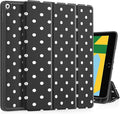 Tuiklol Case for iPad 10.2 Inch 2021 2020 2018 Release 9th / 8th / 7th Generation Built-in Pencil Holder TPU Protective Stand Back Cover Trifold Stand-Auto Wake/Sleep Spot-Black