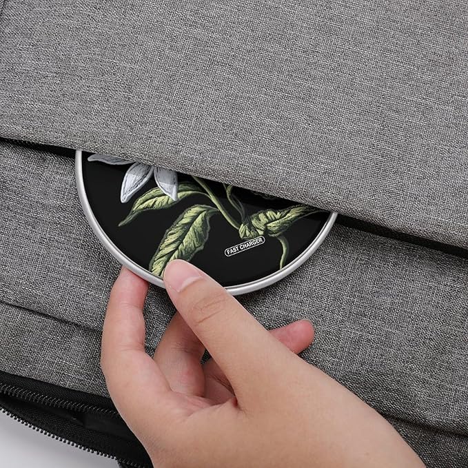 Edelweiss Flower with Leaves Phone Charger Magnetic Charging Pad Anti-Slip with USB Cable