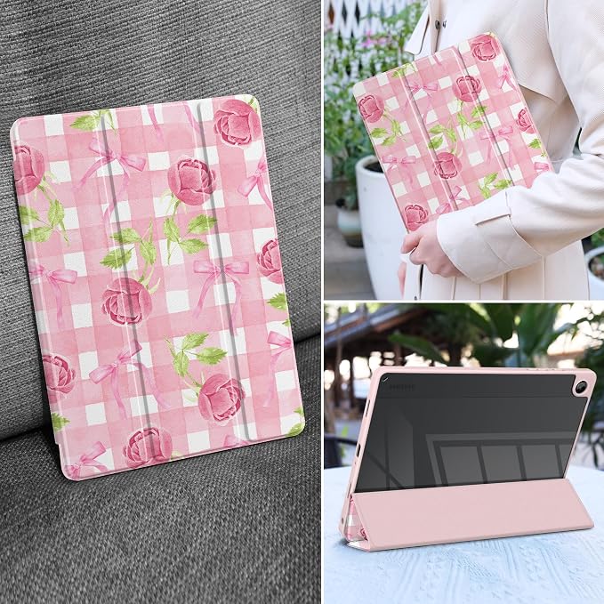 Roses&Bows&Watercolor Plaid