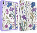 DONGKE for iPad Pro 11-Inch Case (M5 2025 / M4 2024) 6th/5th Generation [Auto Sleep/Wake &amp Pencil Pro Holder] Clear Acrylic Back Smart Trifold Stand Cover Purple Botanical Wildflower