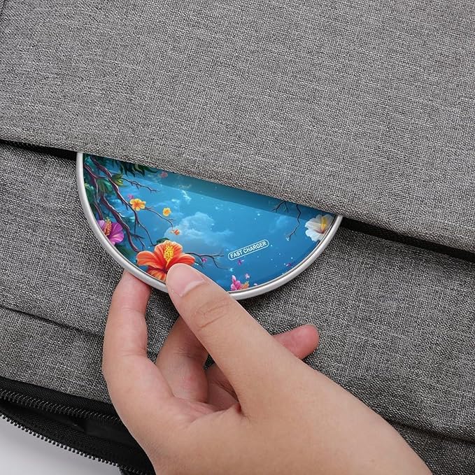 Full Moon Hibiscus Flower Wireless Charger Anti-Slip Wireless Charging Pad Slim Charger Mat for Men Women