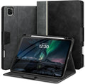 KingBlanc Case for iPad Pro 11 inch (M5 2025/M4 2024) with Pencil Holder Vegan Leather Smart Stand Cover Auto Sleep Wake Support Pencil Pro/(USB-C) Viewing/Typing Angle Durable Protection Black
