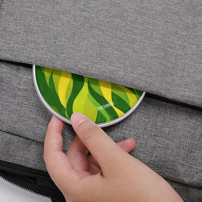 Green Lemon Yellow Wave Geometry Phone Charger Magnetic Charging Pad Anti-Slip with USB Cable
