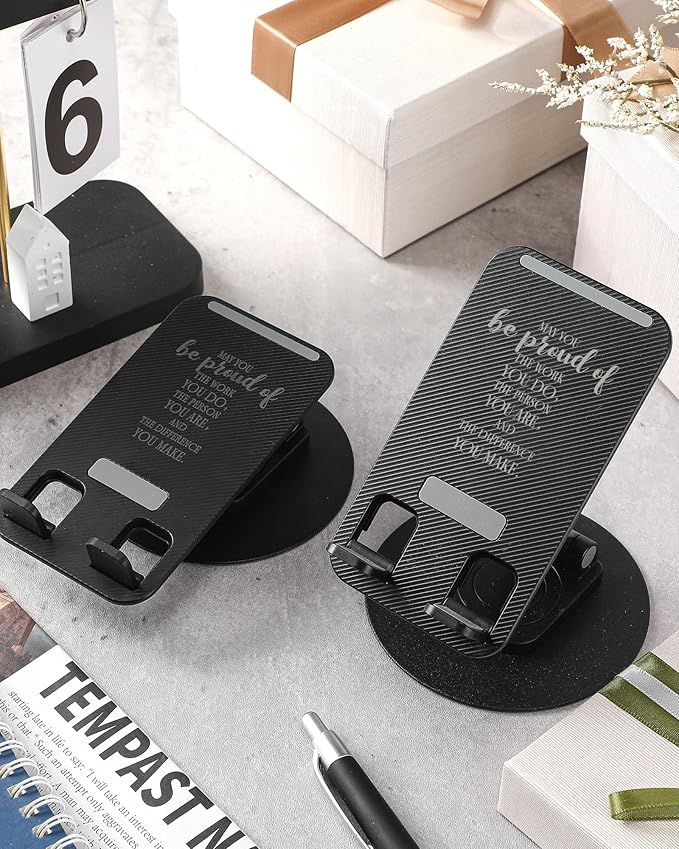 12 Pcs Employee Appreciation Gift Bulk Motivational Cell Phone Stand 360 Rotating Desk Accessory Quote “May You Be Proud of The Work You Do” for Workers Doctor Teachers Volunteers