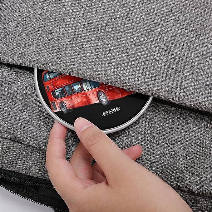 Watercolor London Bus Phone Charger Magnetic Charging Pad Anti-Slip with USB Cable