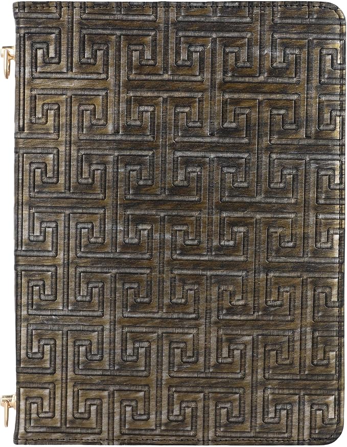 Handbag Case for iPad Pro 12.9 2018-2022 &amp iPad Air 13-inch 2024-2025 - Techcircle Vintage Maze Pattern Crossbody Folio Stand Case with Pencil/Card Holder Hand Grip/Shoulder Strap Retro Bronze