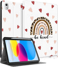 for iPad 10th Generation Case 10.9 Inch for iPad 11th(A16) 2025 Girls Cute Kids Women Folio Cover Pencil Holder Boho Rainbow Aesthetic Design Girly Kawaii Teens Tablet Cases for Apple 10/11