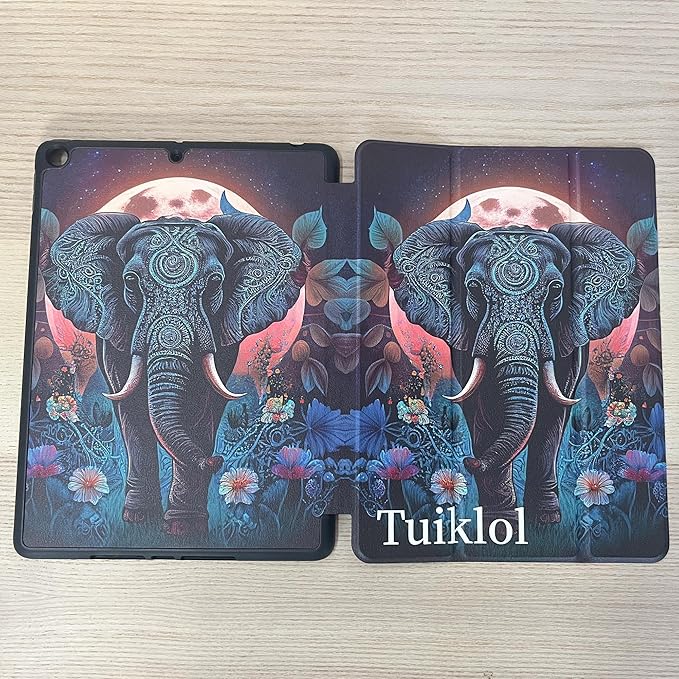 Tuiklol for iPad 10.2 case 2021 Generation 9th Release Built in Pencil Holder-Trifold Stand-Auto Wake/Sleep.TPU Protection Stand Back Cover for 2020 2019 [8th/7th] iPad 10.2'' CaseCute Eleplant