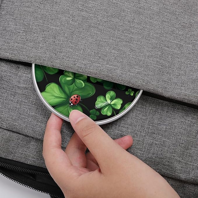 Ladybuges Four Leaf Clovers Phone Charger Magnetic Charging Pad Anti-Slip with USB Cable