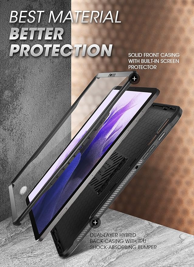 SUPCASE Unicorn Beetle Pro Series Rugged Full Body Case for Samsung Galaxy Tab S7 FE 12.4 inch (2021) with Built-in Screen Protector and Pen Holder S (Black)