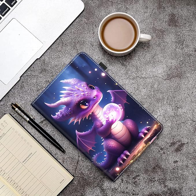 Case for All-New Amazon Kindle Fire HD 10 and Fire HD 10 Plus Tablet (13th/11th Generation 2023/2021 Release) 10.1 Slim Folding Stand Cover with Auto Wake/Sleep Purple Dragon Baby