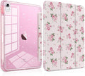 TWOLSKOO Sparkly Case for iPad Pro 11 inch (M5 2025 / M4 2024) Glitter Hard Acrylic Back with Pencil Holder Slim Trifold Stand Folio Cover Auto Sleep/Wake Roses