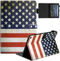 Dteck Case for All-New Fire HD 10 &amp HD 10 Plus Tablet (2021 Release 11th Generation) - Multi-Angle Folio Stand Premium Embossed Leather Protective Smart Cover with Auto Wake Sleep US Flag