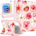 for iPad 9th/8th/7th Generation Case for iPad Air 3rd/ Pro 10.5” Case - 360 Rotating Stand Folio Smart Cover with Pencil Holder for Women Girls Hibiscus for Apple Tablet 7/8/9 Gen 10.2 inch