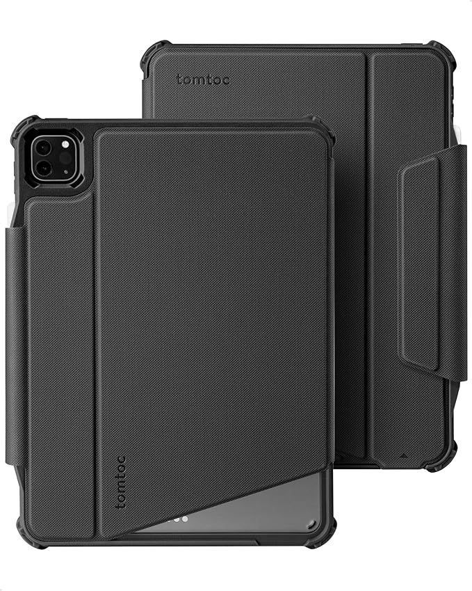 tomtoc iPad Pro Case Ultra Detachable for 11-inch iPad Pro 4th/3rd Gen (M2&ampM1) Protective Case with Airbag Protectors &amp 3 Magnetic Stand Modes Cover Supporting Wireless Apple Pencil Charging