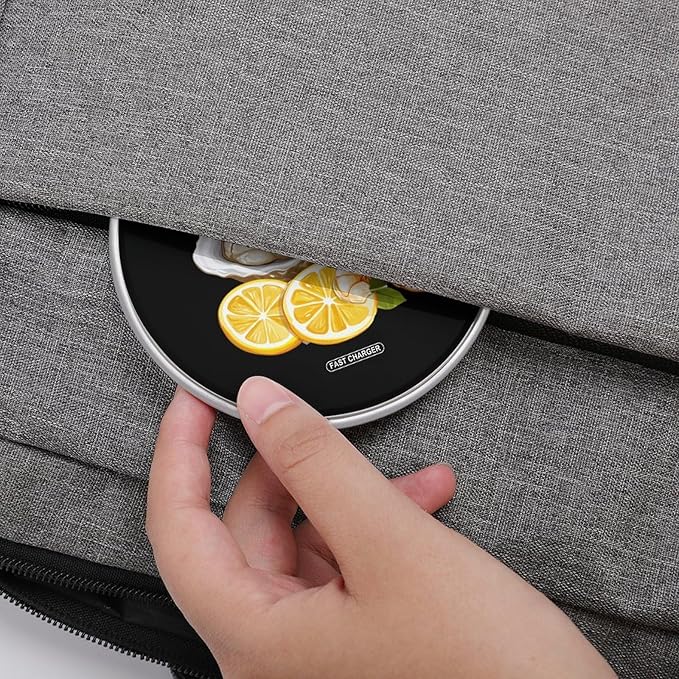 Oyster Shrimp Lemon Seafood Wireless Charger Anti-Slip Wireless Charging Pad Slim Charger Mat for Men Women