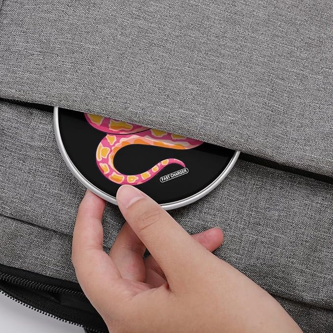 Python Snake Pinkcolor Fast Portable Charger 10W Funny Graphic Phone Charging Pad with USB Cable