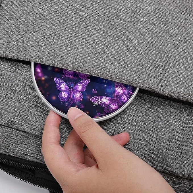 Purple Cute Butterfly Print Wireless Charger Fast Wireless Charging Pad with USB Cable 10W Anti-Slip Magnetic Wireless Charger Portable Slim Charger Puck Travel Charging Station