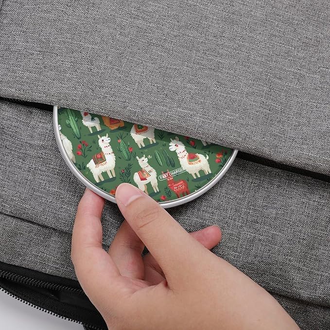 Llama Alpaca and Cactus Wireless Charger Anti-Slip Wireless Charging Pad Slim Charger Mat for Men Women