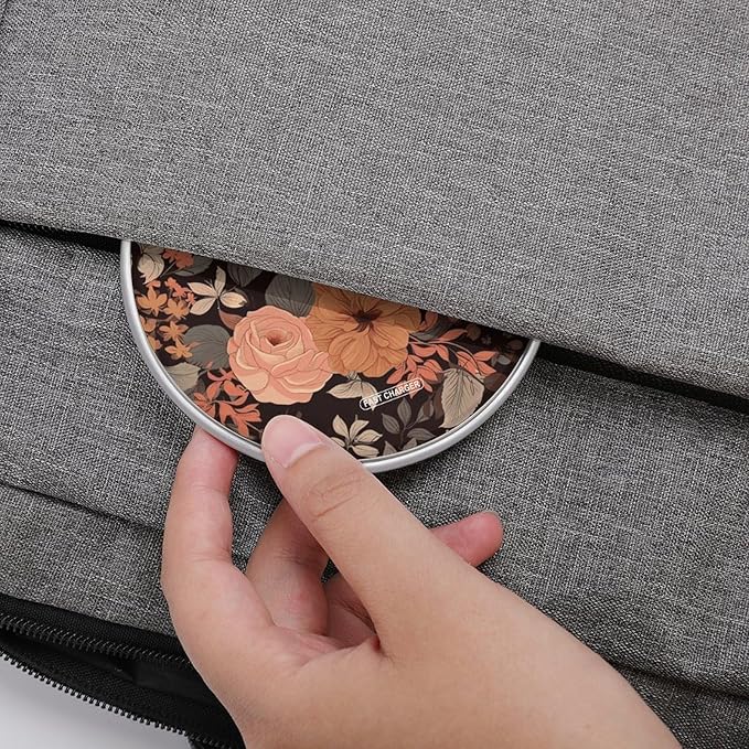 Autumn Beautiful Floral Wireless Charger Fast Wireless Charging Pad with USB Cable 10W Anti-Slip Magnetic Wireless Charger Portable Slim Charger Puck Travel Charging Station