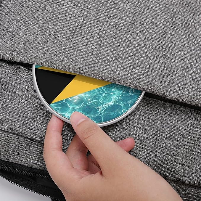 Bahamas Flag Ocean Wave Fast Portable Charger 10W Funny Graphic Phone Charging Pad with USB Cable