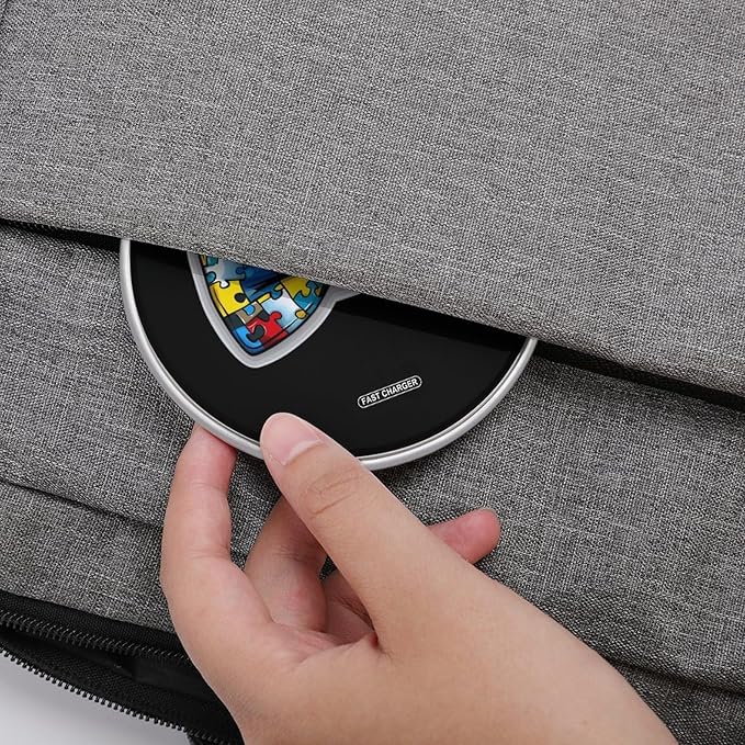Autism Awareness Bow Wireless Charger Anti-Slip Wireless Charging Pad Slim Charger Mat for Men Women