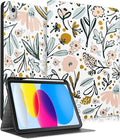 for iPad 10th Generation Case 10.9 Inch for iPad 11th(A16) 2025 Girls Cute Women Folio Cover with Pencil Holder Flowers Floral Aesthetic Design Girly Teens Unique Tablet Cases for Apple 10/11