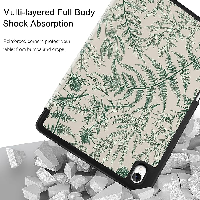 DONGKE Case for Samsung Galaxy Tab S11 5G 11 2025 Model (SM-X730/X736B) Slim Lightweight Trifold Stand Cover with S Pen Holder Auto Sleep/Wake Soft TPU Shockproof Back Plant &amp Berry