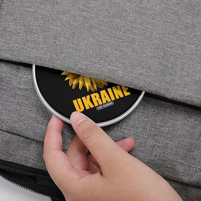 Ukraine Ukrainian Flag Sunflower Fast Portable Charger 10W Funny Graphic Phone Charging Pad with USB Cable