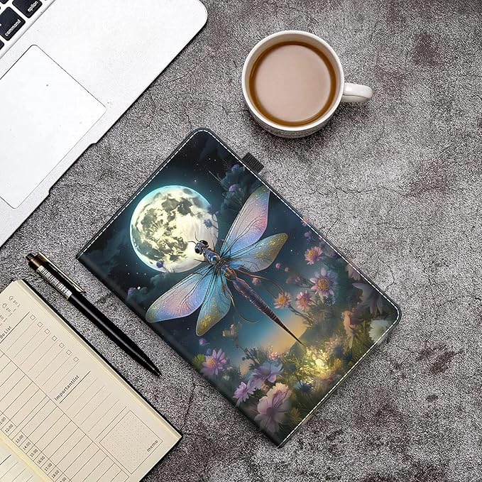 Case for All-New Amazon Kindle Fire HD 10 and Fire HD 10 Plus Tablet (13th/11th Generation 2023/2021 Release) 10.1 Slim Folding Stand Cover with Auto Wake/Sleep Dragonfly Colorful