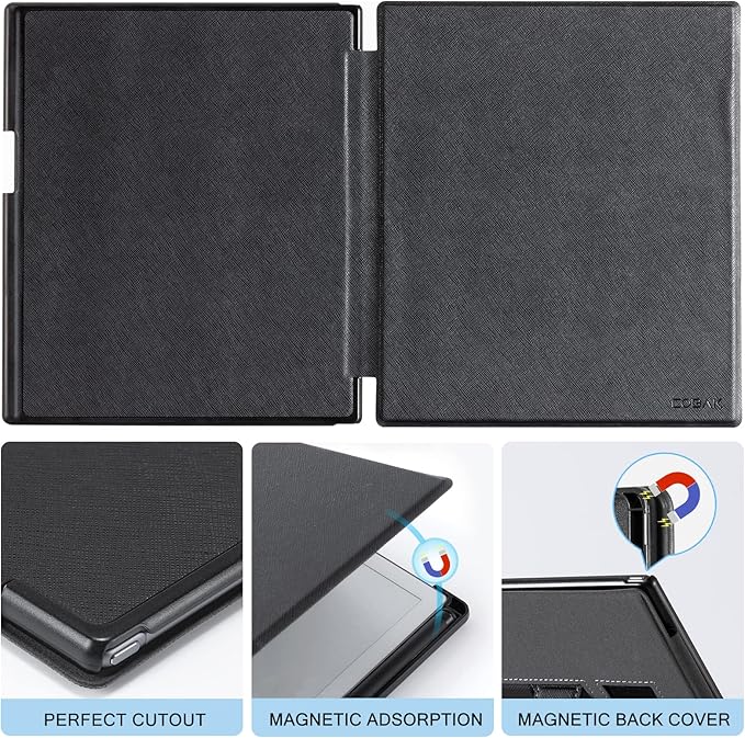 CoBak Case for Remarkable 2 Paper Tablet with Two Viewing Angles- Lightweight and Hard Back Shell Protective Book Folio Cover with Built-in Pen Holder - for 10.3 2020 Released (with Stand Black)