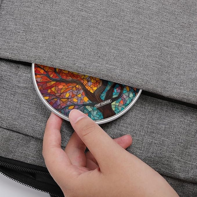 Tree Branches Leaves Stained Glass Fast Portable Charger 10W Funny Graphic Phone Charging Pad with USB Cable