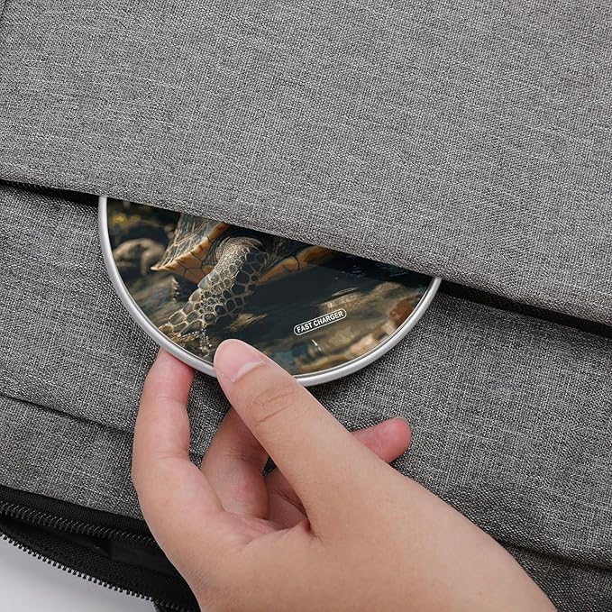Big Turtle and Palm Trees Wireless Charger Fast Wireless Charging Pad with USB Cable 10W Anti-Slip Magnetic Wireless Charger Portable Slim Charger Puck Travel Charging Station