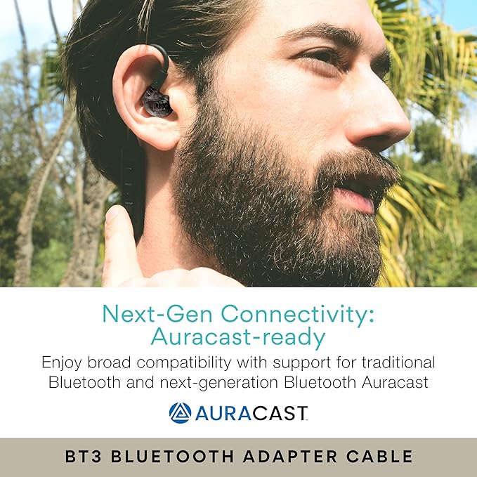 MEE audio M6 PRO Musicians' In-Ear Monitors Wired + Wireless Combo Pack: Includes IEMs 2 Audio Cables and BT3 Hi-Res Bluetooth Audio Adapter w/aptX LDAC Auracast Support &amp Built-In Headset (Bl