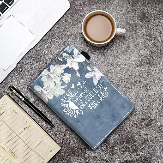 Case for Amazon Fire HD 10 &amp 10 Plus Tablet 10.1 (13th/11th Gen 2023/2021 Release) - Inspirational Quote She Believed She Could So She Did Design PU Leather Folio Case with Smart Auto Wake/Sleep