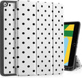 Tuiklol Case for iPad 10.2 Inch 2021 2020 2018 Release 9th / 8th / 7th Generation Built-in Pencil Holder TPU Protective Stand Back Cover Trifold Stand-Auto Wake/Sleep Spot-White