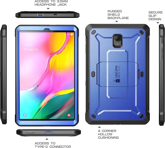 SUPCASE for Samsung Galaxy Tab A 8.0 Case SM-T387 (Unicorn Beetle Pro) [Built-in Screen Protector &amp Stand] Heavy Duty Full-Body Rugged Protective Tablet Case for Galaxy Tab A 8.0 (2018) DarkBlue