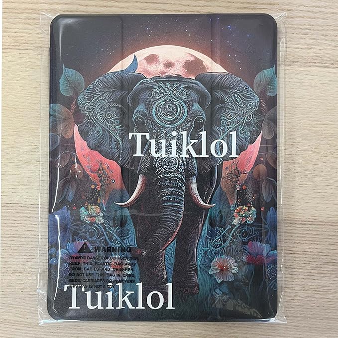 Tuiklol for iPad 10.2 case 2021 Generation 9th Release Built in Pencil Holder-Trifold Stand-Auto Wake/Sleep.TPU Protection Stand Back Cover for 2020 2019 [8th/7th] iPad 10.2'' CaseCute Eleplant