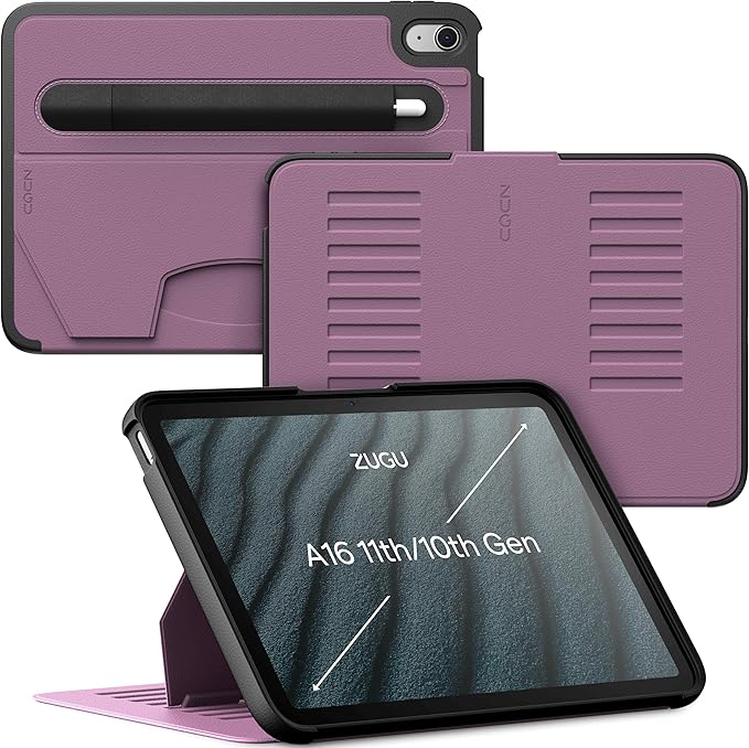 ZUGU CASE for iPad A16 11th Generation 11 Inch (2025) 10th Gen 10.9 Inch (2022) Magnetic Stand &amp Sleep/Wake Cover Model #s A3354 A3355 A3356 A2696 A2757 A2777 Berry Purple
